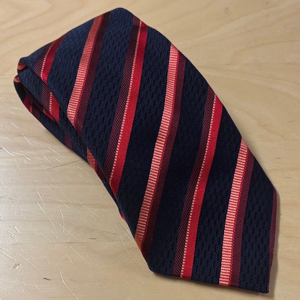 Canali Classic Navy and Red Striped Men's Tie